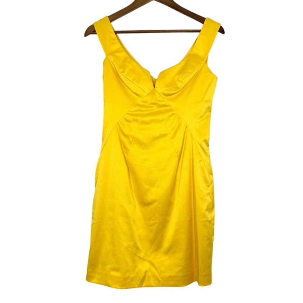 Black Halo Size 6‎ Cocktail Mini Dress Bright Yellow Summer Wedding Guest Event